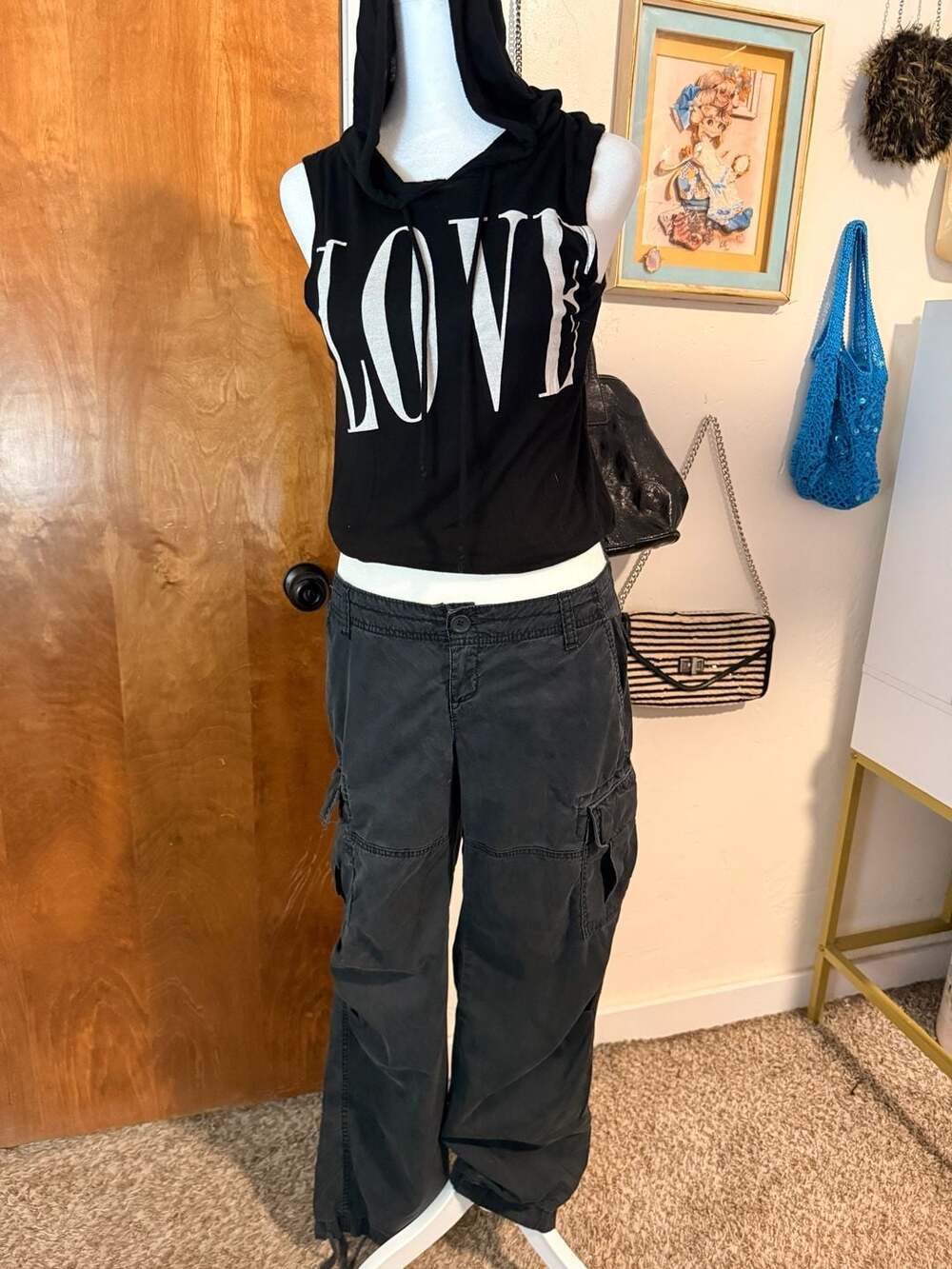 Vintage Banana Republic Women's Size 4 Black Cargo Pants